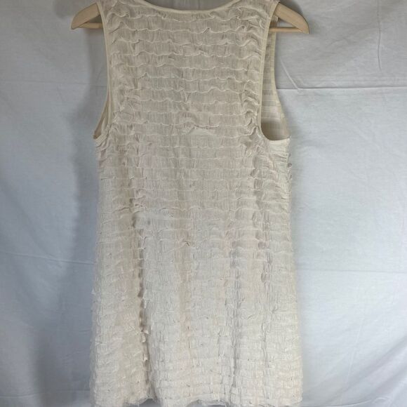 Free People Ivory Horizontal Ruffle Mini Dress Sz M - Picture 3 of 9
